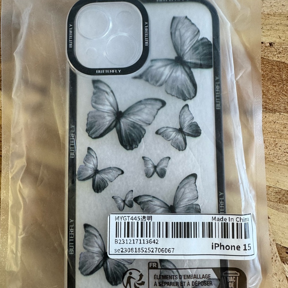 Butterfly phone case for iPhone 15